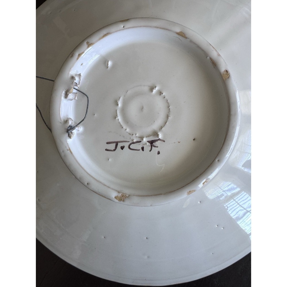 Signed J.C.F Plate Wind Mill 10" Hand Painted Art Collectible Vintage Artist - Picture 4 of 5